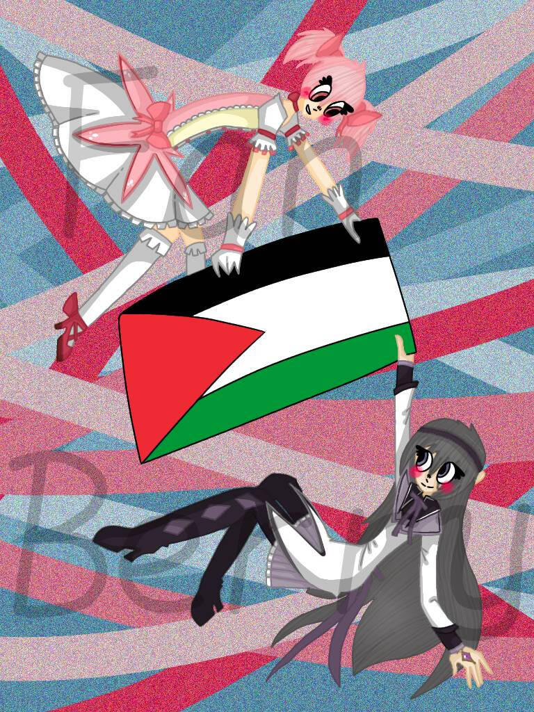 Puella Magi Madoka Magica - Madoka Kaname And Homura Akemi Stand With Palestine!